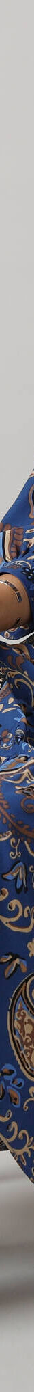 Robe longue taille élastiquée, crêpe imprimé (bleu) Robe longue taille élastiquée, crêpe imprimé (bleu)